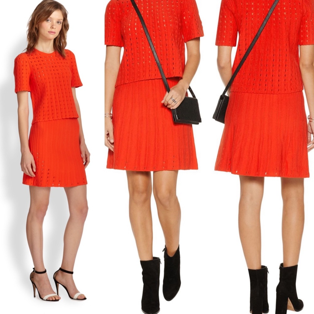 Tanya Taylor Vick Cutout Ribbed Knit Skirt